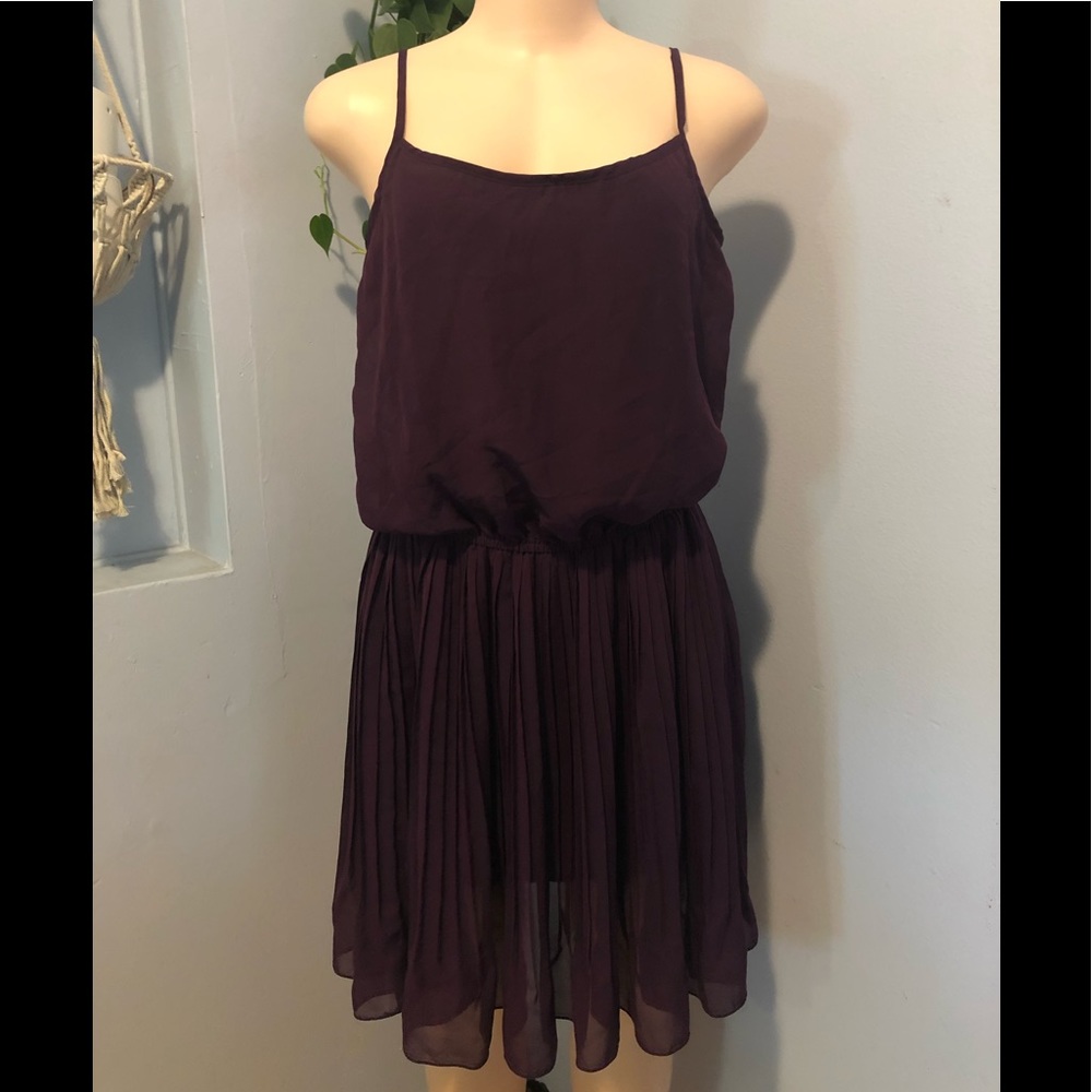 Accidentally in love Plum Purple Dress Woman’s Medium Ruffle Aline